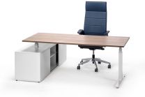Elektrischer Schreibtisch FLEX mit Anbauschrank (weiß)
