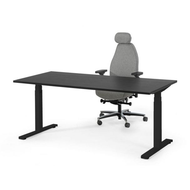 Sitz-Steh-Schreibtisch FLEX mattschwarz (elektrisch verstellbar)