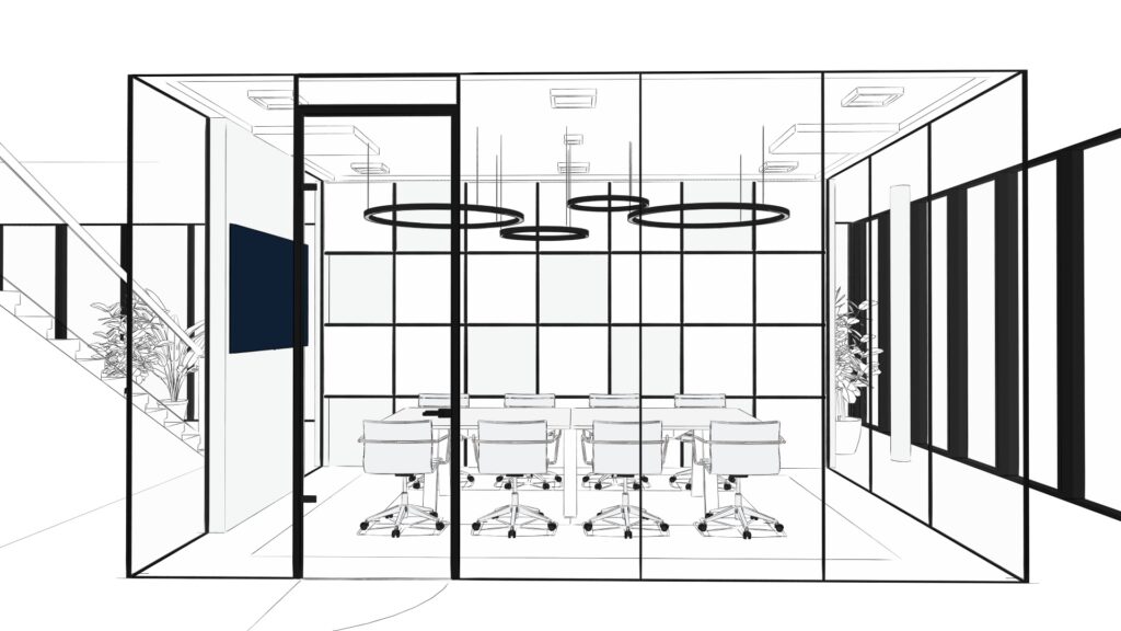 Schets kantoorinrichting Van Dijk Groep